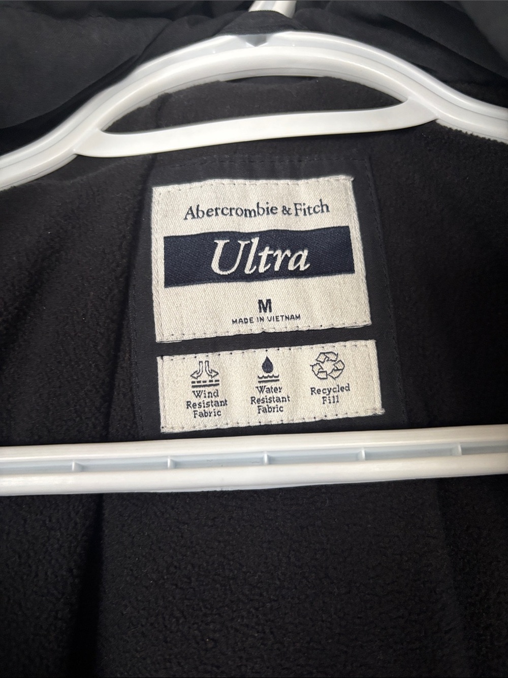 Abercrombie & Fitch Black Long Puffer Coat - Picture 3 of 4